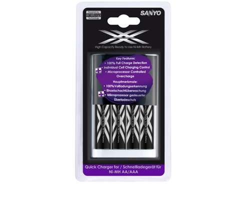 מטען מהיר Sanyo + סוללות Eneloop 2500