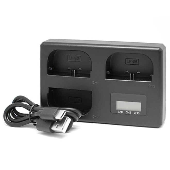 מטען משולש חלופי לסוללות Canon LP-E6
