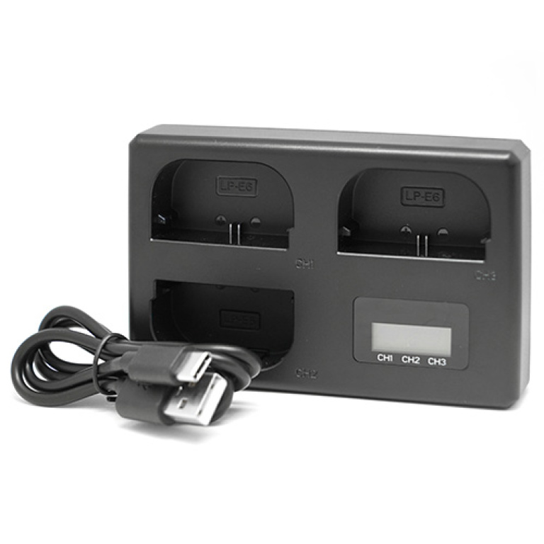 מטען משולש חלופי לסוללות Canon LP-E6