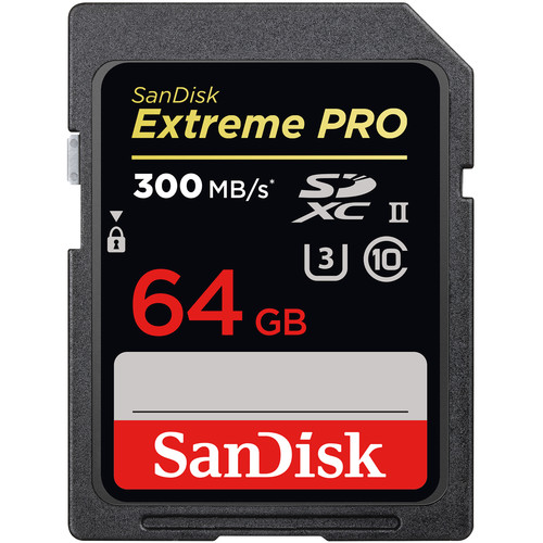 כרטיס זיכרון SanDisk 64GB Extreme Pro 300MB/s V90 UHS-II SDXC