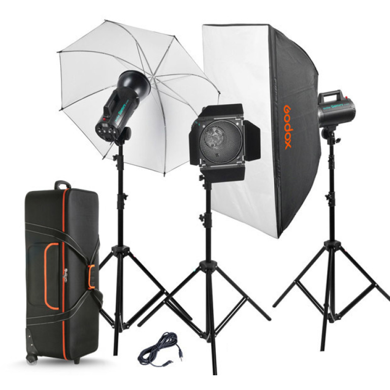קיט 3 פלאשים סטודיו GODOX GS-400IID