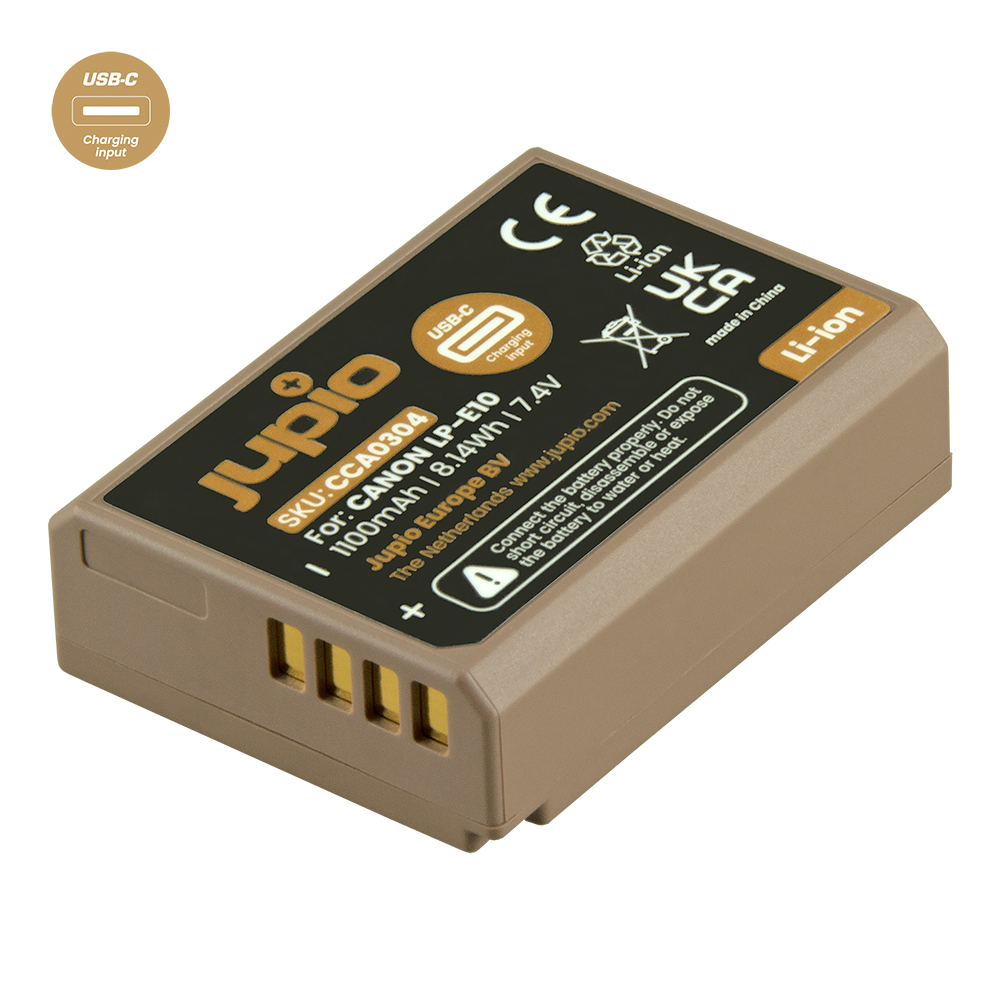 סוללה חליפית Jupio Ultra C LP-E10 עם חיבור טעינה USB-C